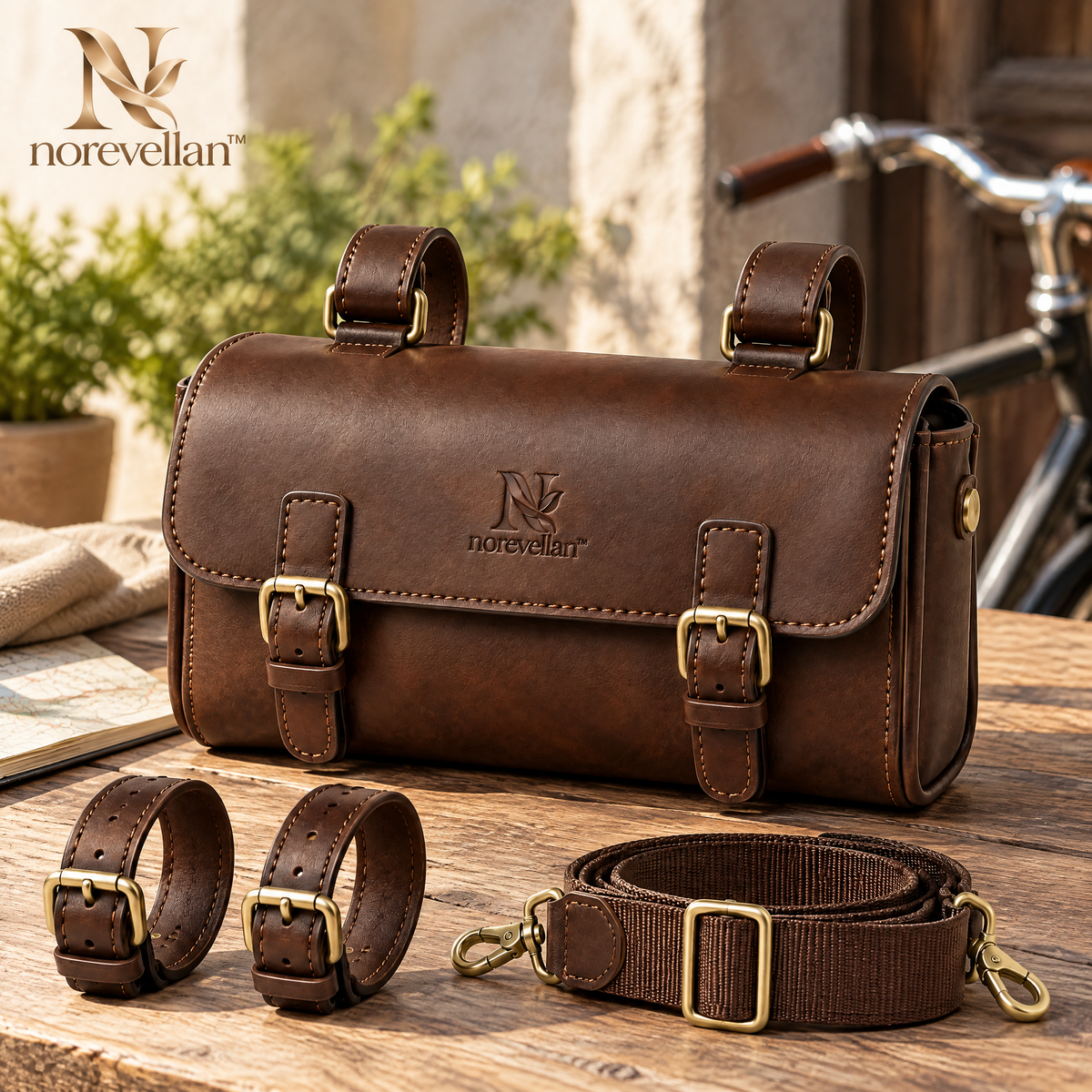 Vellmont Leather Bicycle Handlebar Bag image 1
