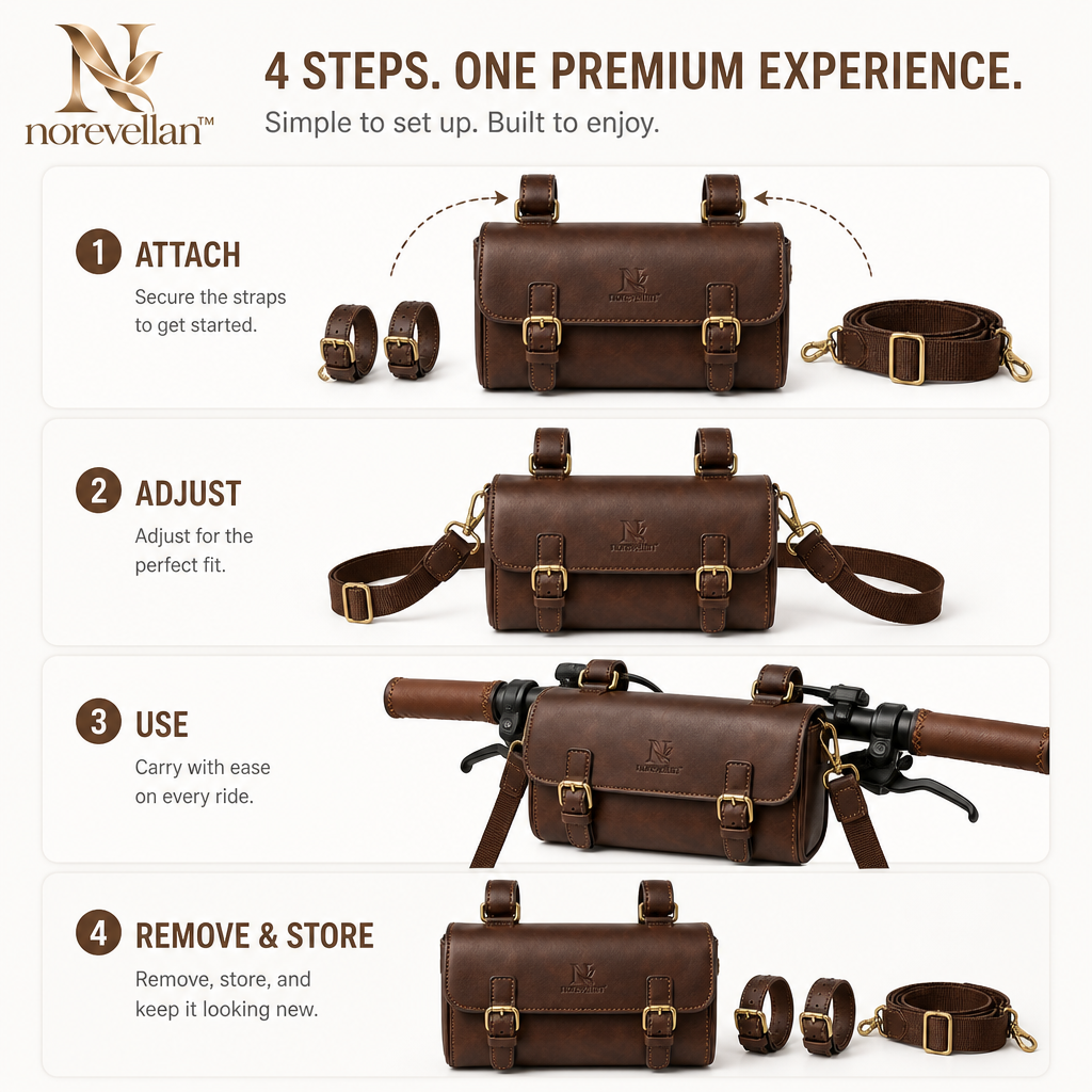 Vellmont Leather Bicycle Handlebar Bag image 2
