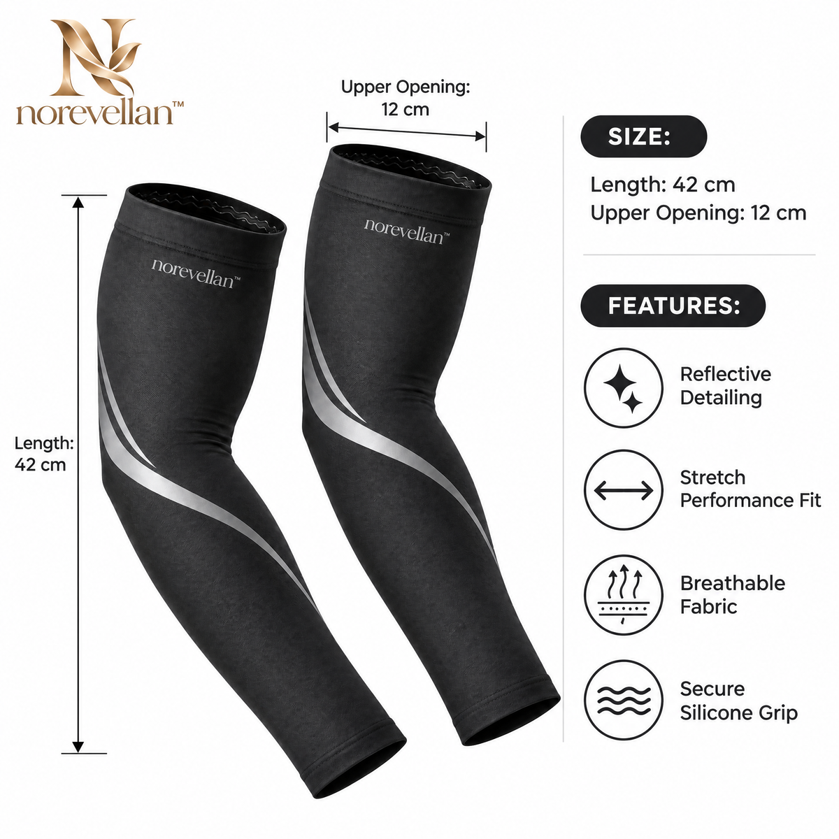 Norvale Reflective Arm Sleeve Set image 7